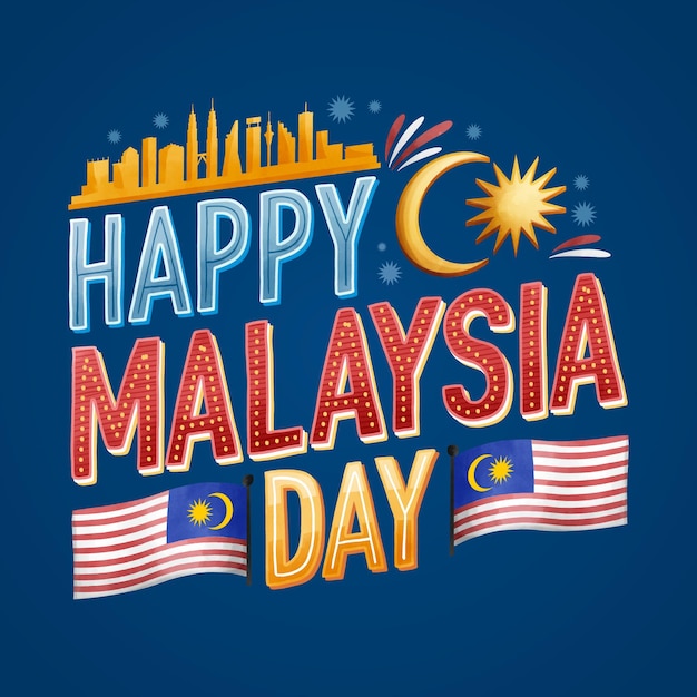 Vettore gratuito concetto di giorno della malesia