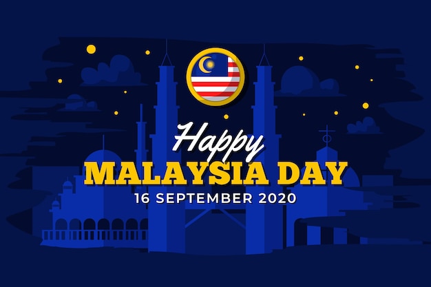 Malaysia day with night sky