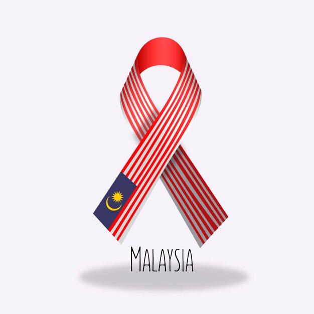 Malaysia flag ribbon design