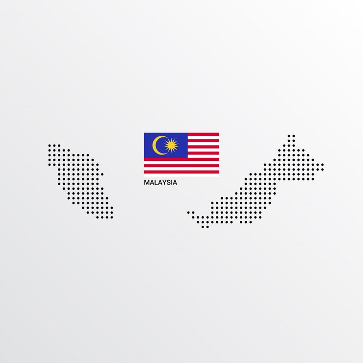 Free Vector malaysia map design with flag and light background vector 