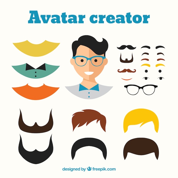 Free vector male avatar creator