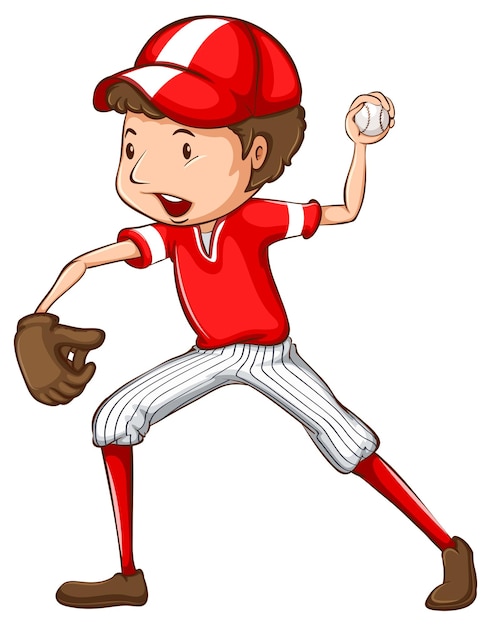 Free vector a male baseball player