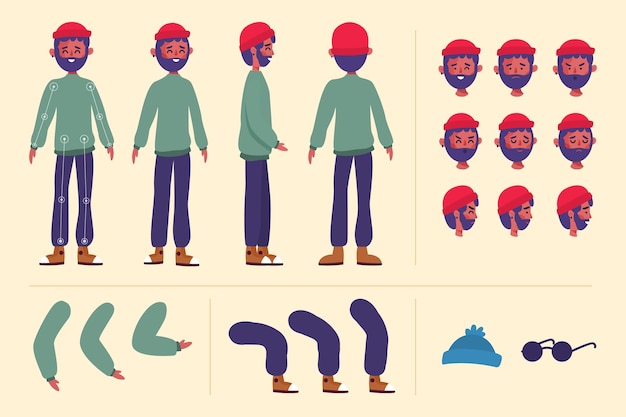 Free vector male character poses