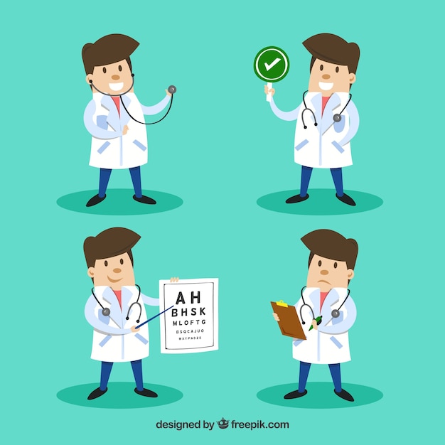 Free vector male doctor characters