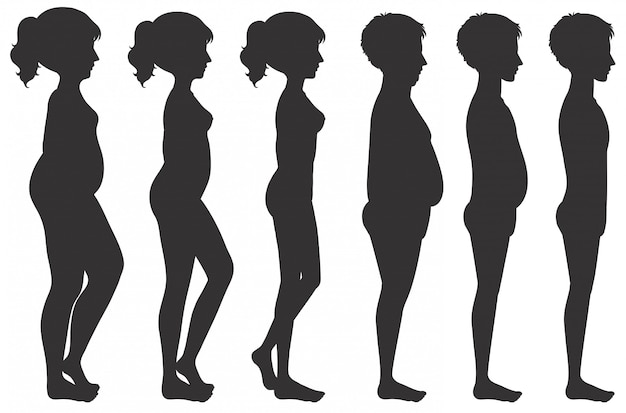Free vector male and female body transformation