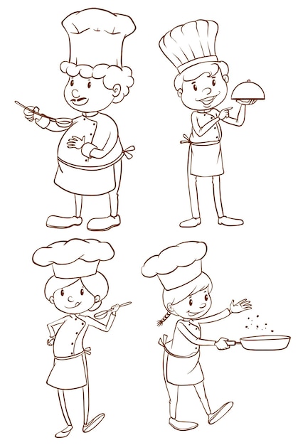 Male and female chefs