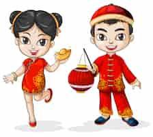 Free vector a male and a female chinese