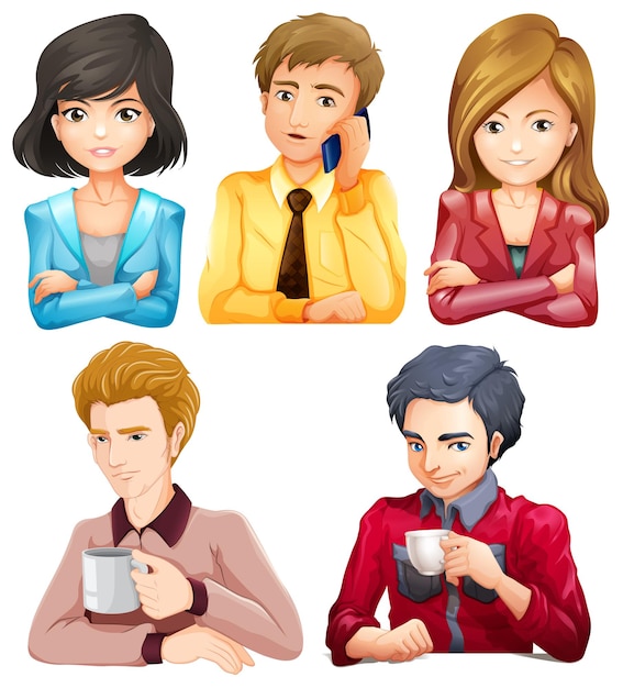 Free vector male and female office workers