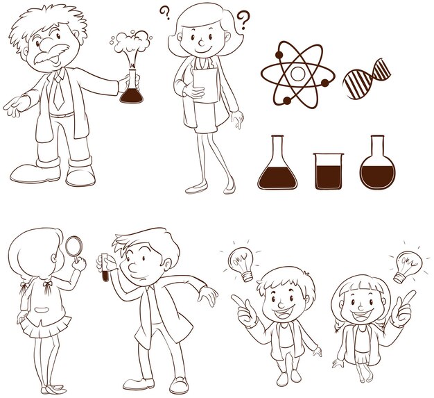 Male and female scientists