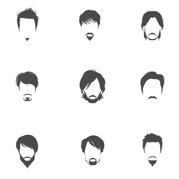 Male hairstyle icons collection