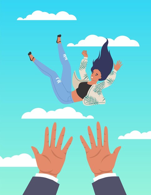 男が落ちるイラスト プレミアムベクター