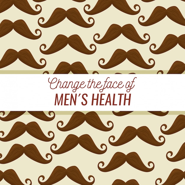 Male mustache pattern with text