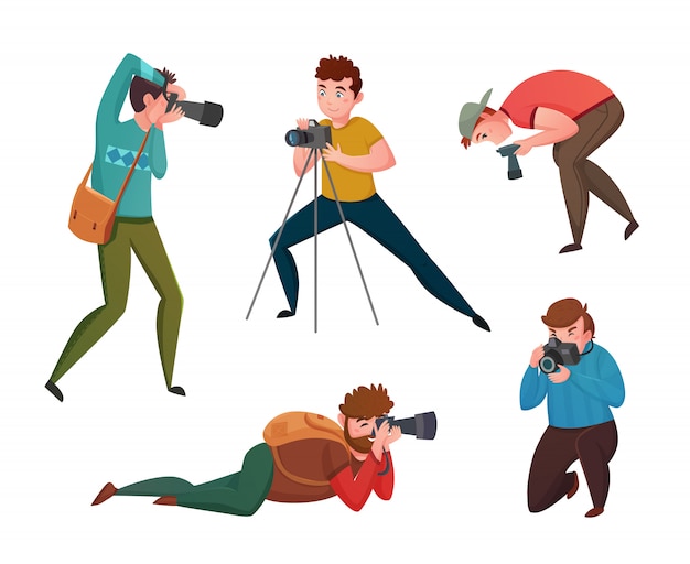 Male Photographer In Different Poses