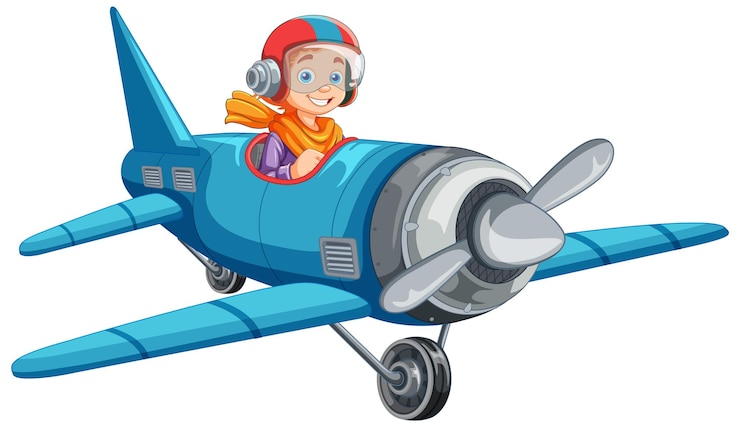 Free Vector male pilot flying jet plane