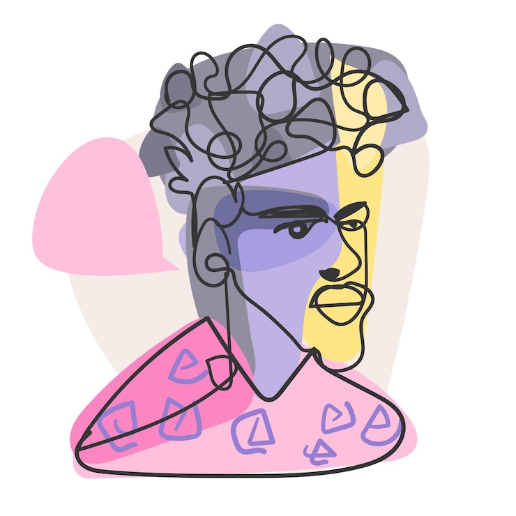 Free Vector male portrait in flat design art style