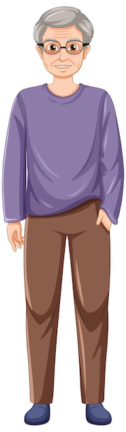 Un personaggio dei cartoni animati di sesso maschile senior
