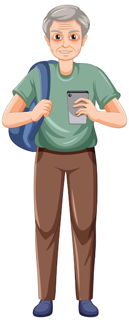 Free vector a male senior cartoon character