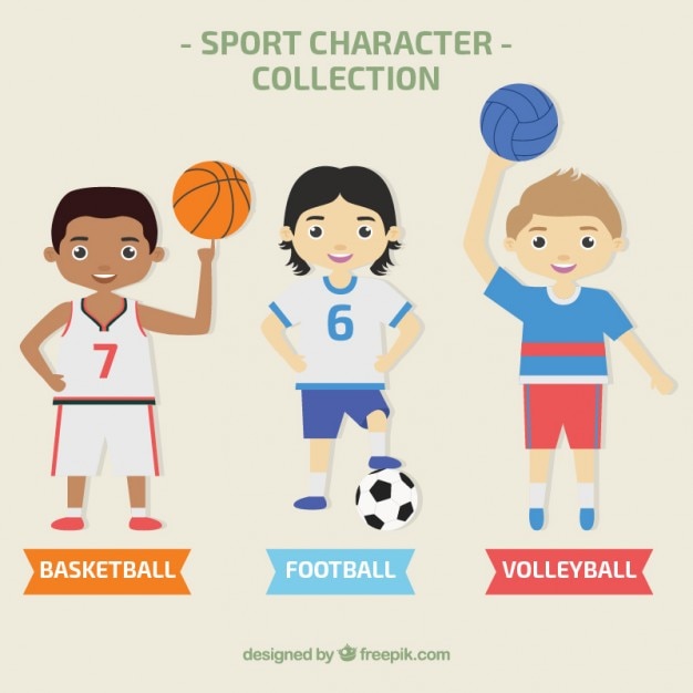 Free vector male sport character collection