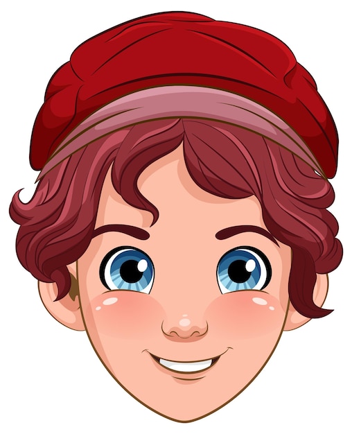 Free vector male teen cartoon wearing hat