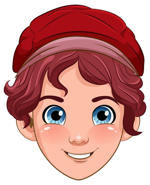 Male teen cartoon wearing hat