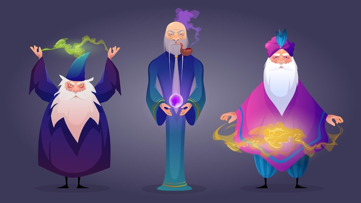Free Vector male wizard game design character