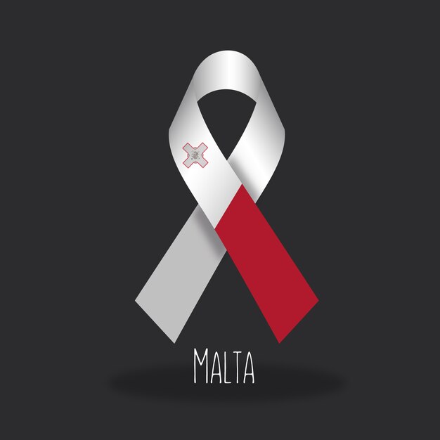 Free vector malta flag ribbon design