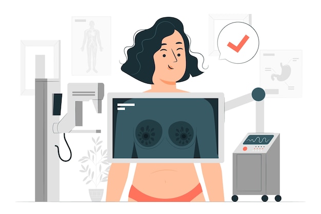 Free vector mammography concept illustration