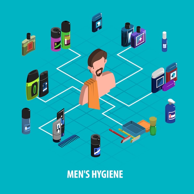 Free vector man body care isometric concept