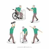 Free vector man doing rehabilitation exercises