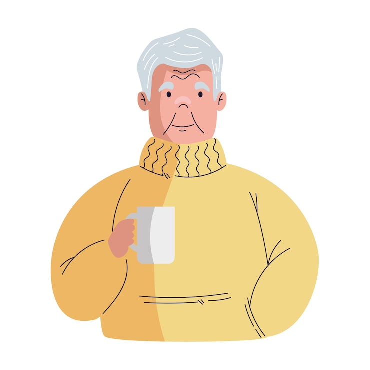 Free Vector man drinking coffee cartoon