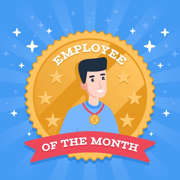 Free vector man for employee of the month