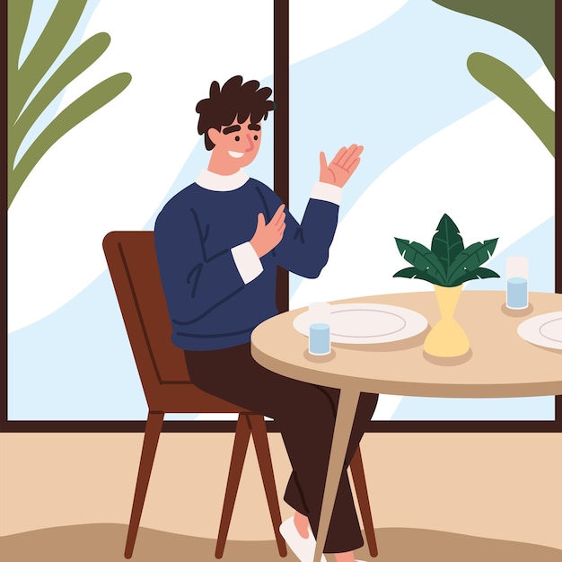 Man enjoying in the restaurant, concept