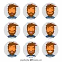 Free vector man expressions