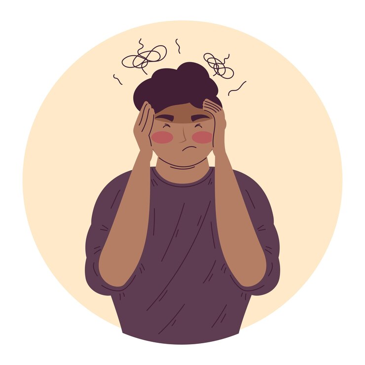 Free Vector man feeling confused mood