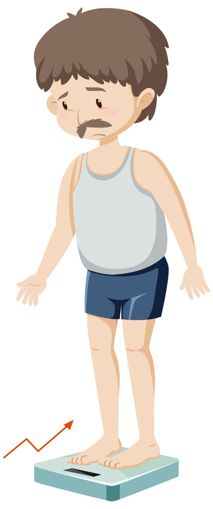 무료 Vector 고립 된 체중을 늘리는 남자