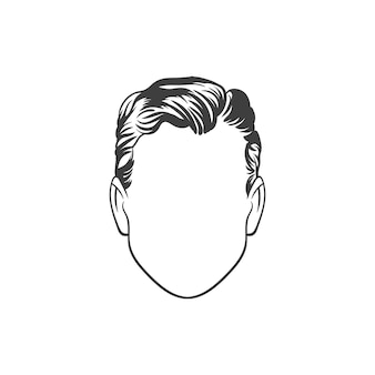 Man haircut. hand drawn  vector illustration.  man's  hairstyle