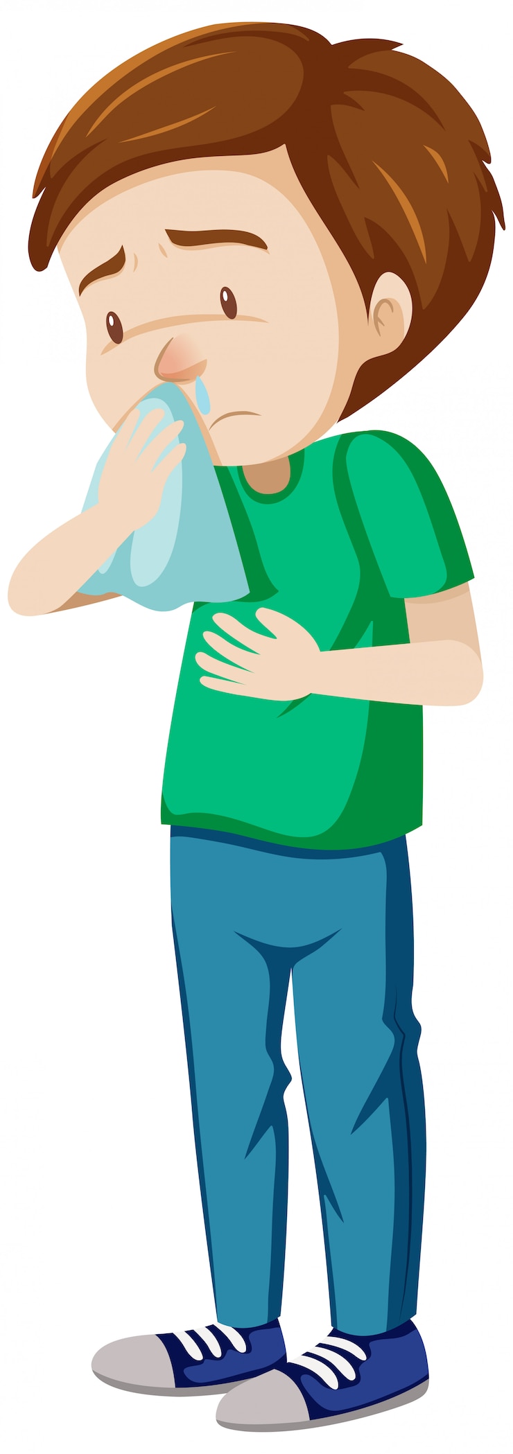 Free Vector a man having runny nose