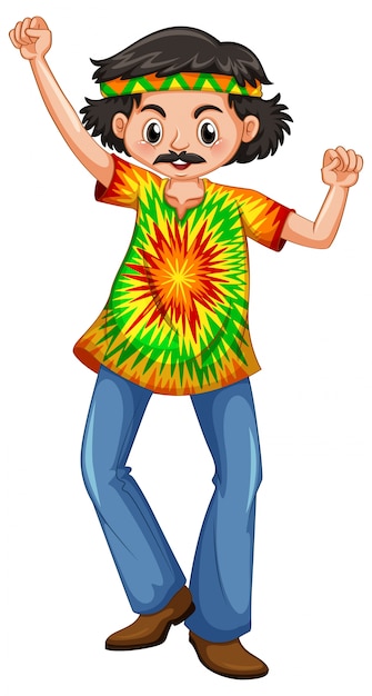 Free Vector  Man in hippie clothes