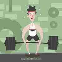 Free vector man lifting weight crossfit bakcground