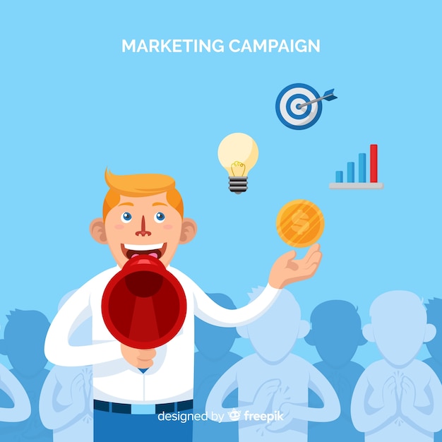 Free vector man marketing campaign background