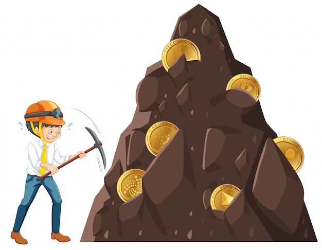 A man mining the coin