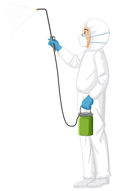 Man in protective hazmat suit