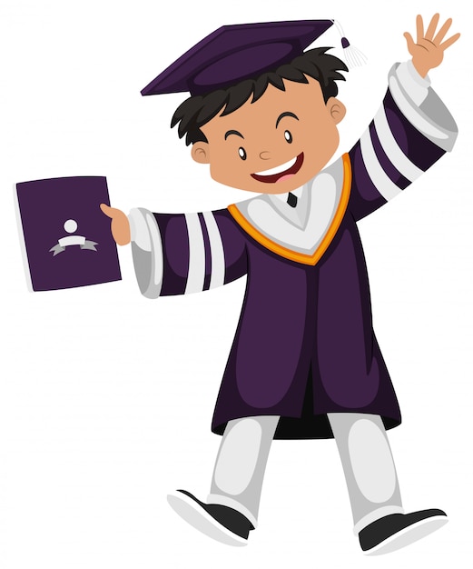Man in purple graduation outfit