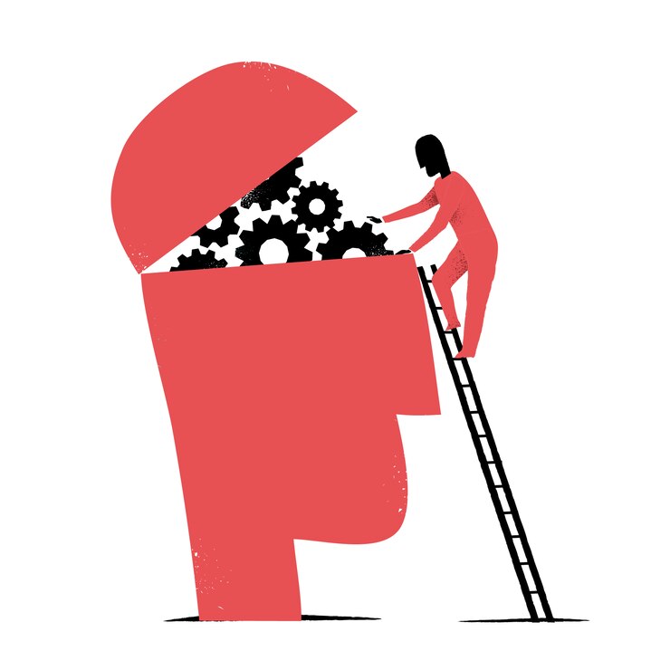 Free Vector man repairing a head design