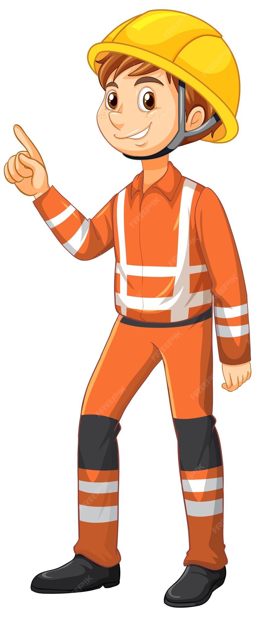 Builder man with snow-white smile Royalty Free Vector Image