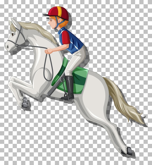 Free vector man riding a horse isolated