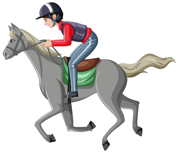 Free vector a man riding horse on white background