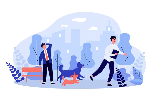 怒りの犬の頭のイラスト プレミアムベクター