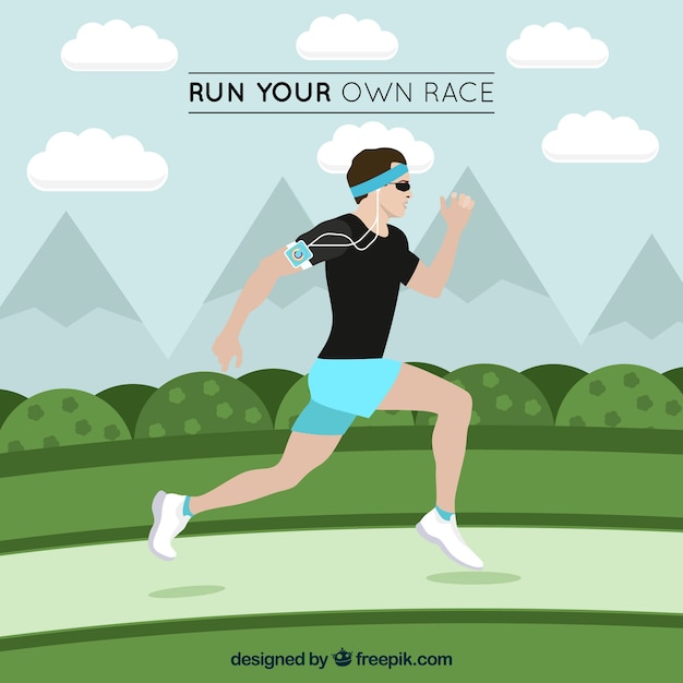 Free vector man running background with quote