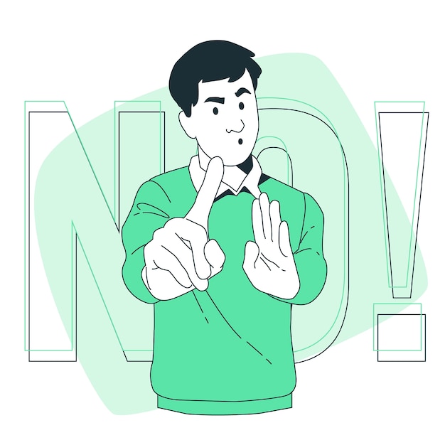 Free vector man saying no concept illustration